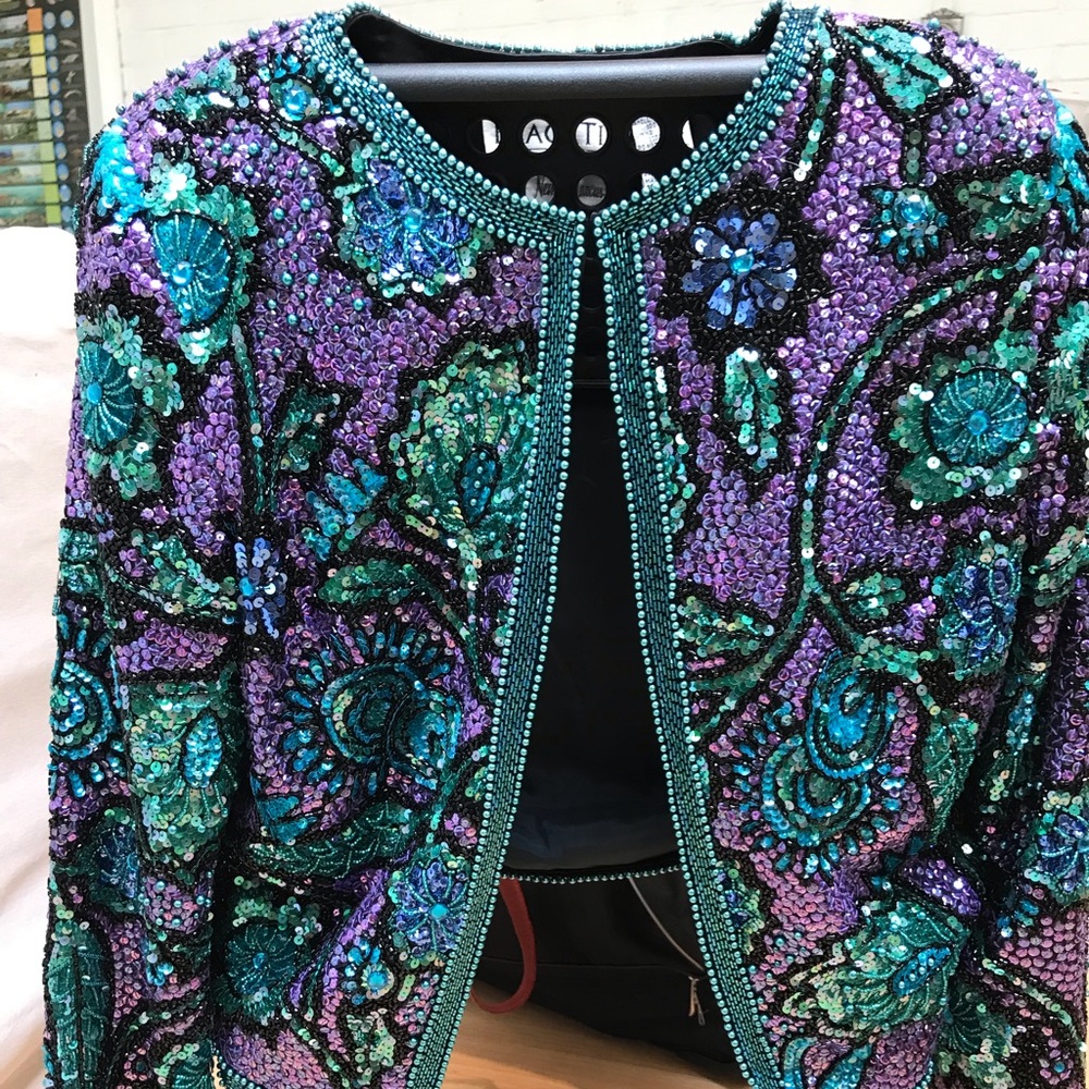 Oleg Cassini Black Tie formal beaded dinner jacket